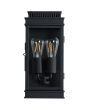 zwarte buitenwandlamp van 51 cm hoog met twee st64 edison lampen