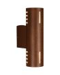 Konstsmide Cuneo roestbruine wandlamp voor buiten van 25 cm hoog met up en down licht
