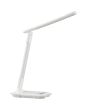 Brilliant Cyberglow witte bureaulamp van 31,5 cm hoog met langwerpige LED unit in de kop en RGB licht langs de arm en voet