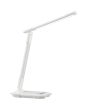 Brilliant Cyberglow witte bureaulamp van 31,5 cm hoog met langwerpige LED unit in de kop en RGB licht langs de arm en voet