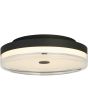 Searchlight Cyprus 42651-30BK brandende zwarte plafonniere met mat glazen onderzijde en helder glazen rand