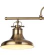 Searchlight Dallas 3193-3AB detailfoto van een kap van de antiek brons kleurige hanglamp met drie bel vormige metalen kappen aan een stang