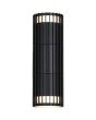 Searchlight Detroit 37738BK brandende zwarte wandlamp met cilindervormige spot naar boven en beneden met lamellen aan de zijkant