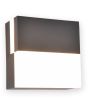 Lutec Domino antraciet grijze vierkante wandlamp voor buiten van 14 cm met rechthoekig lichtvlak