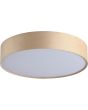 Searchlight Drum 23298-3CP champagne kleurige fluwelen plafonniere van 50cm met wit kunststof blender