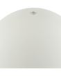 Detailfoto van de touchdimmer van de Brilliant Dupis witte kunststof oplaadbare tafellamp met LED in de voet en wit metalen ovale kap, met een hoogte van 23,8 cm en een diameter van 20 cm