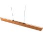 Trio Edgewood 359710130 bovenaanzicht hanglamp met houten balk met twee ledstrips naar boven en twee knoppen voor dimmen en lichtkleur