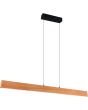 Trio Edgewood 359719130 hanglamp met zwarte plafondbalk met liftfunctie en houten balk van 150cm met led naar beneden en boven