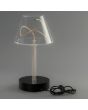 Konstsmide Edison transparant oplaadbaar tafellampje van acryl voor buiten van 28 cm hoog met flexibele magnetische LED  kabel met USB laadkabel