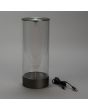 Konstsmide Edison L antraciet grijze tafellamp met flexibele magnetische lichtbron van 32cm en acryl glazen kap met usb c laadsnoer