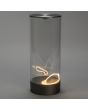 Konstsmide Edison L antraciet grijze tafellamp met flexibele magnetische lichtbron van 32cm en acryl glazen kap met losliggende lichtbron