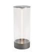 Konstsmide Edison L antraciet grijze tafellamp met flexibele magnetische lichtbron van 32cm en acryl glazen kap