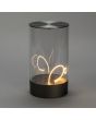 Konstsmide Edison M antraciet grijze tafellamp met los liggende flexibele magnetische lichtbron en acryl glazen kap van 23 cm hoog