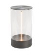 Konstsmide Edison M antraciet grijze tafellamp met flexibele magnetische lichtbron en acryl glazen kap van 23 cm hoog
