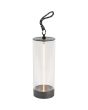 Konstsmide Edison S antraciet grijze tafellamp met flexibele magnetische lichtbron en acryl glazen kap van 24 cm hoog