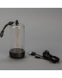 Konstsmide Edison XS antraciet grijze tafellamp met flexibele magnetische lichtbron en acryl glazen kap van 14,5 cm hoog en USB laadkabel