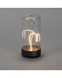 Konstsmide Edison XS antraciet grijze tafellamp met los liggende flexibele magnetische lichtbron en acryl glazen kap van 14,5 cm hoog