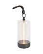 Konstsmide Edison XS antraciet grijze tafellamp met flexibele magnetische lichtbron en acryl glazen kap van 14,5 cm hoog