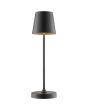 Onderaanzicht Brilliant Elora zwart oplaadbare tafellamp voor buiten met kunststof bovenzijde voor licht naar boven en beneden met een hoogte van 37 cm en een diameter van 11 cm