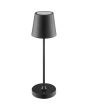 Brilliant Elora zwart oplaadbare tafellamp voor buiten met kunststof bovenzijde voor licht naar boven en beneden met een hoogte van 37 cm en een diameter van 11 cm