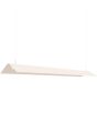 Beige driehoekig langwerpige hanglamp van metaal van 150 cm lang met buisvormige LED eronder