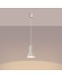 Brandende Sollux Estria beige hanglamp met een geribbelde fittinghouder en een kegelvormige kapje met een diameter van 14cm