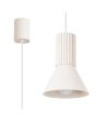 Sollux Estria beige hanglamp met een geribbelde fittinghouder en een kegelvormige kapje met een diameter van 14cm