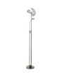 Searchlight Gio EU1024SNCC staal kleurige uplighter van twee kantelbare halve circels en rond leeslampje aan een flexibele arm