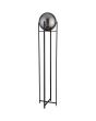 Searchlight Amsterdam EU1030-1SM zwarte vloerlamp met vier spijlen met bovenin een zwartglazen bol