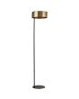 Searchlight Knox EU20225-1GO zwarte vloerlamp met bandvormige kap van goudkleurig metaal