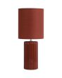 Searchlight Groove EU22353OR oranje tafellamp van keramiek en kap van textiel