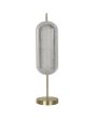Searchlight Capsule EU28805SB messing kleurige tafellamp met cilindervormige kap van geribbeld acryl