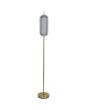 Searchlight Capsule EU28806SB messing kleurige vloerlamp met cilindervormige kap van geribbeld acryl
