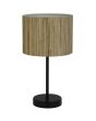 Searchlight Meadow EU49712BK tafellamp met zwarte lampvoet en ronde kap van gras