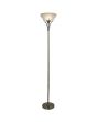 Searchlight Linea EU5222AB brandende antiek bronzen uplighter met halve ronde mat glazen schaal voor een E27 peertje