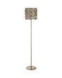 Searchlight Bijou EU6589AB bronzen vloerlamp met ronde kap met raamwerk en champagnekleurige kristalglazen rechthoeken erin