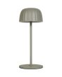 Searchlight Ezra 33610GY grijze oplaadbare tafellamp op batterijen voor buiten met geribbelde kap met touchdimmer