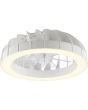 Brilliant Fanora witte plafondventilator met brandende witte LED rand rond de ventilator