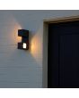 Lutec Fari antraciet grijze wandlamp voor buiten van 19,3 cm hoog met naar links en naar rechts gerichte draaibare LED blokken