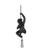 Reality Fips hanglamp met een zwart aapje van 38 cm hangend aan het snoer met een koperkleurige fitting met E14 kogellampje
