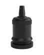 940460 Calex lamphouder E27 aluminium model piek M-003 mat zwart, max.250V-60W