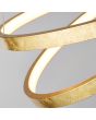 Detailfoto van de ringen van de Searchlight Float hanglamp met dubbele ring belegd met bladgoud aan de buitenzijde en LED aan de binnenzijde