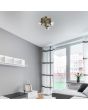 Searchlight Focus 1543AB sfeerfoto van brons kleurige plafondspot met drie klassiek gevormde metalen spotjes met GU10 spotje in een modern appartement