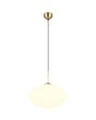 Trio Fomento 363190108 brandende mat messing hanglamp met 40cm bolvormig wit glas