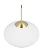 Trio Fomento 363190108 bovenaanzicht mat messing hanglamp met 40cm bolvormig wit glas