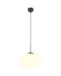 Trio Fomento 363190132 brandende zwarte hanglamp met wit bolvormig glas van 40cm in diameter