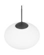 Trio Fomento 363190132 bovenaanzicht zwarte hanglamp met wit bolvormig glas van 40cm in diameter