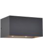 Lutec Gemini antraciet grijze up down wandlamp van 14,6 cm breed met bewegingsmelder