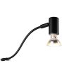 Trio Giada 283400132 zwarte kastlamp met richtbaar spotje en brandende GU10 lamp