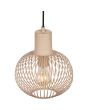 Trio Gila 365700166 bovenaanzicht zand kleurige hanglamp met kap van metalen latjes